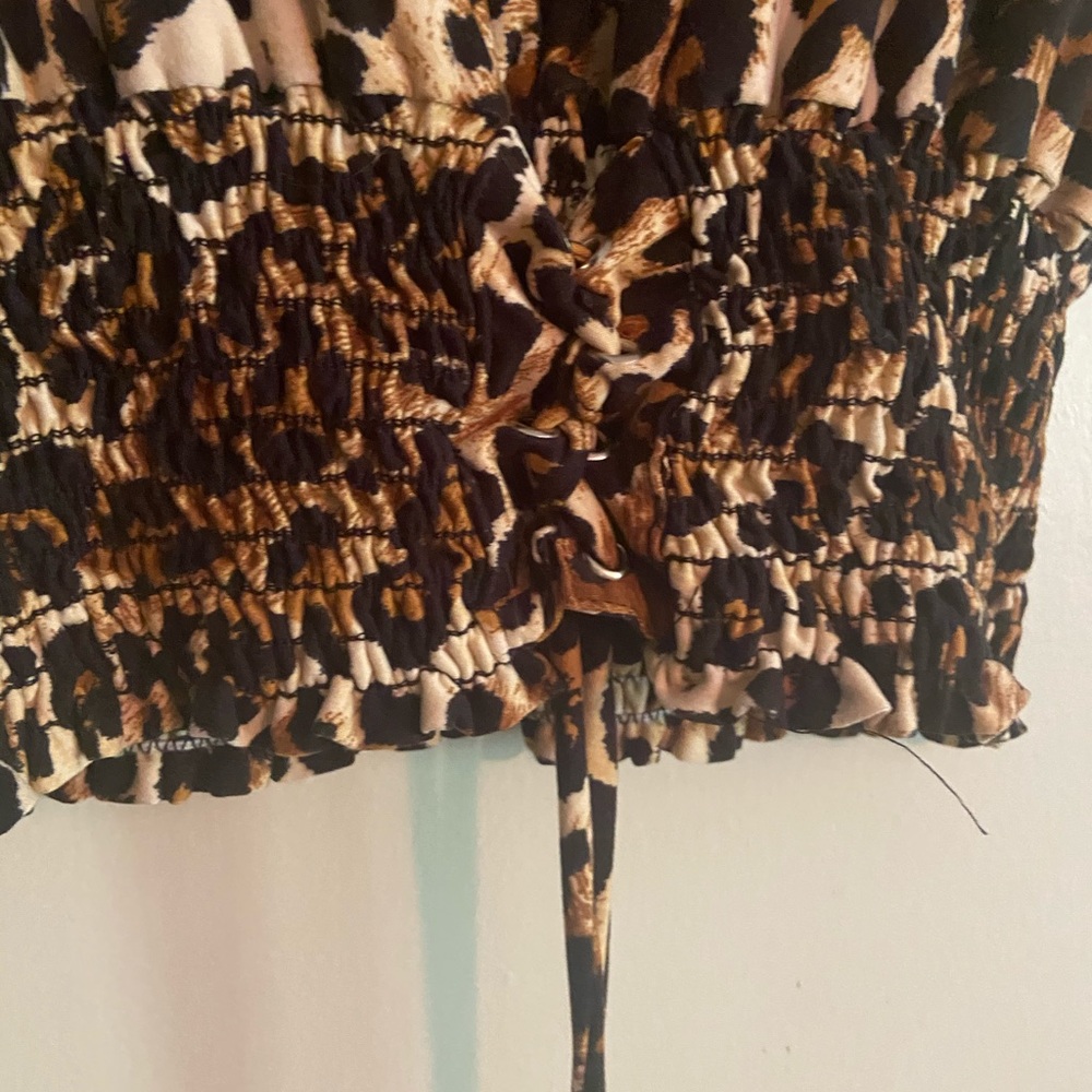 Leopard crop with tie - Picture 3 of 4